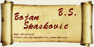 Bojan Spasković vizit kartica